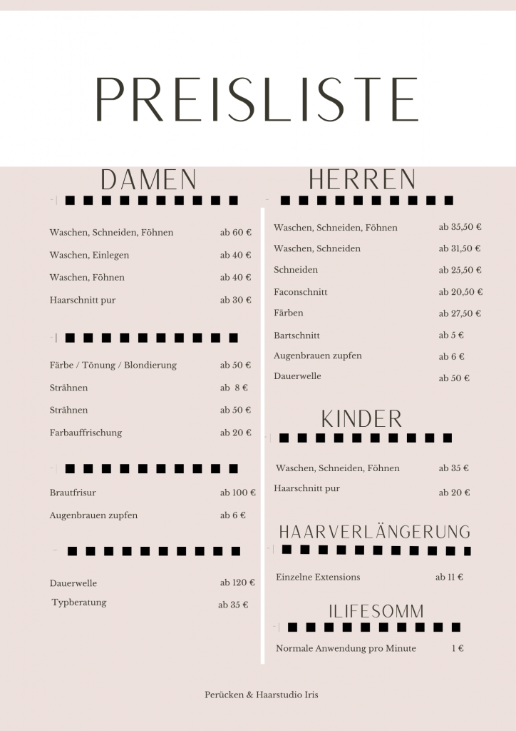 Preisliste